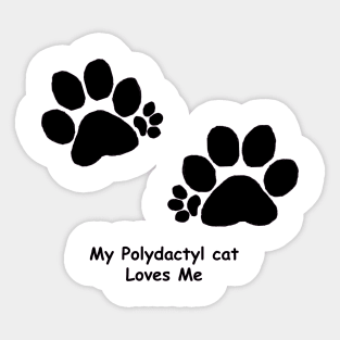 Polydactyl Paw Prints Sticker